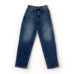 Tommy Hilfiger Mom Jeans 27x32 High Rise Taper Distressed Blue Stretch